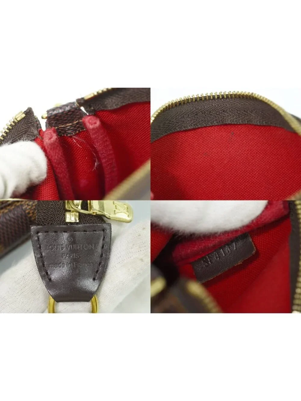 Louis Vuitton LV Mini Pochette Accessoires Damier Ebene Handbag Pouch Brown